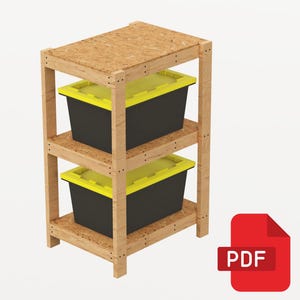 DIY Garage Shelving | Tote Storage Rack Plans | Digital Download