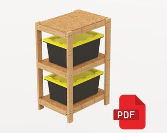 DIY Garage Shelving | Tote Storage Rack Plans | Digital Download