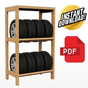 Tire Storage Rack Build Plan | DIY Tire Storage Rack Plans | Garage Organization Solution - Digital Download