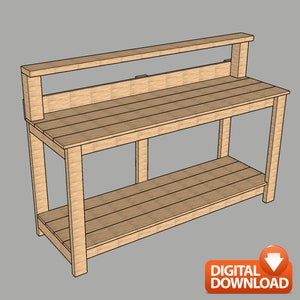 Simple Potting Bench Plans / Wood Potting Bench Plan | PDF Download