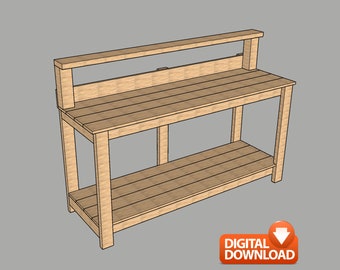 Simple Potting Bench Plans / Wood Potting Bench Plan | PDF Download