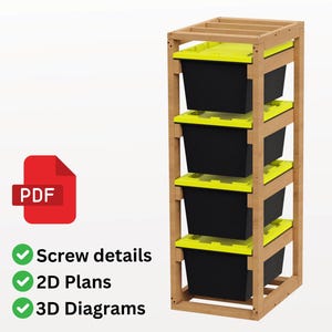 Garage Tote Rack Plans | DIY 27 Gallon Storage Shelves | Space-Saving Tote PDF Plan