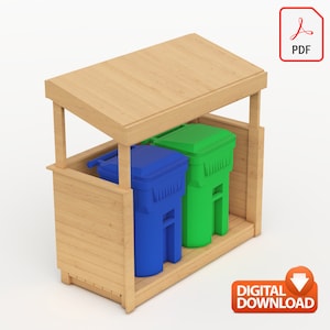 Garbage Shed Digital Plan, DIY Outdoor Storage Shed Construction Plan - PDF