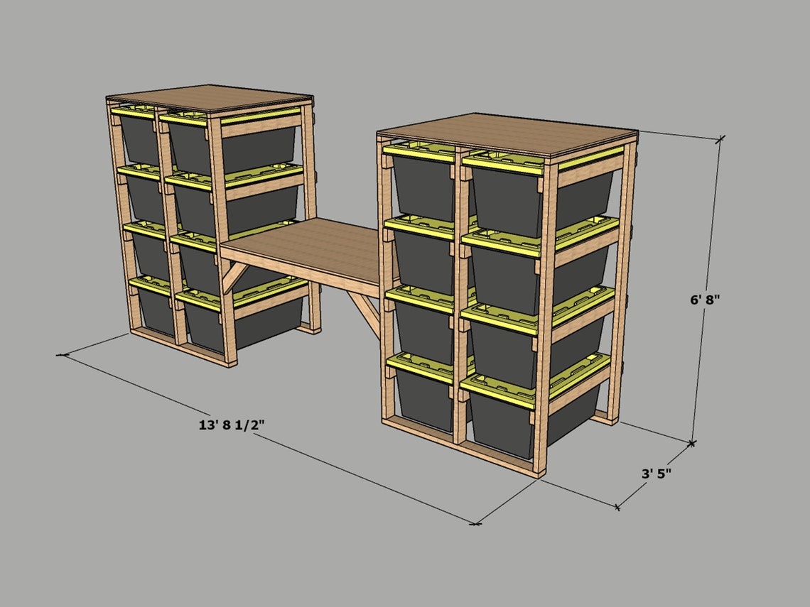 Modular Storage Rack Design 40 Gallon Storage Rack - 16 Unit Storage Rack - Storage Rack With ...