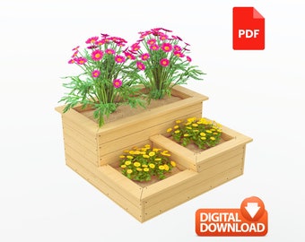 Simple Outdoor Planter Plans, Garden Planter Box Build Plans | Wood Build Plans for Beginner