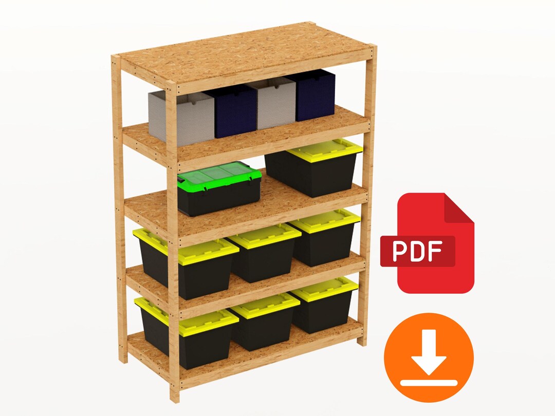 Tote Storage Rack Plans | DIY Garage Storage Plans | 4 Tier Garage ...