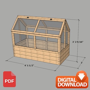 Greenhouse Build Plans |  Wooden Greenhouse Plans, PDF Digital Download