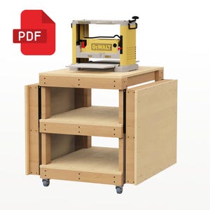 ワークショップのワークベンチ計画 | キャスターと収納を備えた DIY モバイルワークテーブル | 厚さプレーナースタンド