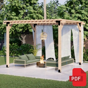 Modern Pergola Build Plans - Garden Pergola Plans | Outdoor Pergola DIY - Digital Download