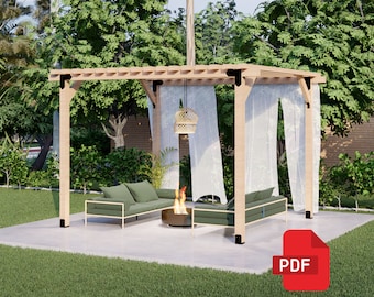 Modern Pergola Build Plans - Garden Pergola Plans | Outdoor Pergola DIY - Digital Download