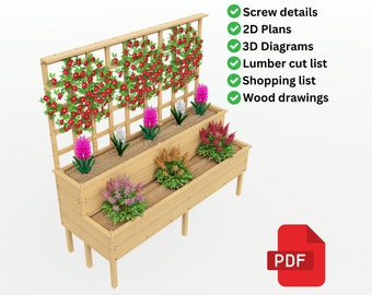 Tuindecoratieplannen | Houten plantenbakken: digitale download