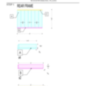 May include: Diagram showing the steps to build a rear frame for a wooden project. The diagram shows the different pieces of wood needed, their dimensions, and how they are assembled. The pieces are labeled A, B, and C.