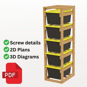 27 Gallon Vertical Tote Rack Plans | DIY Garage Storage Shelves | PDF Download