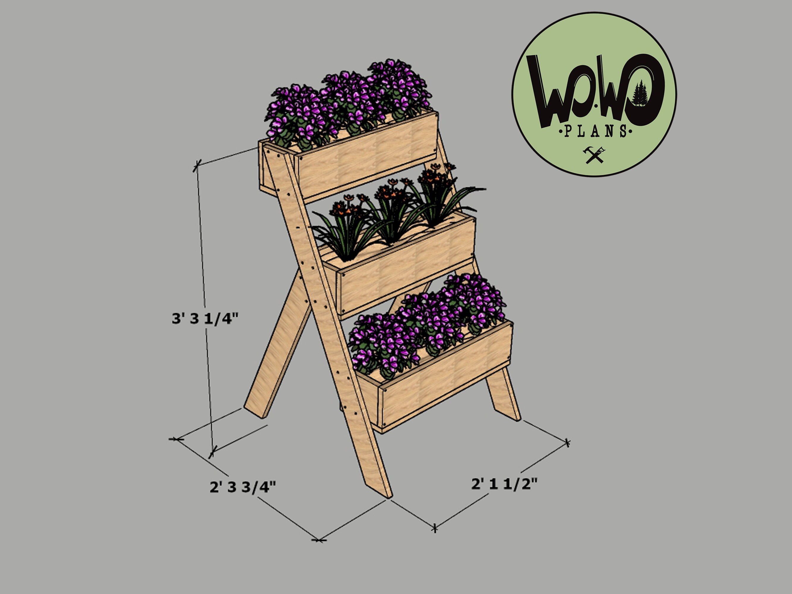 3 Tier Planter Box Plans | Planter Box Plans for Balcony | Garden ...