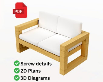 Planos de sofás de exterior - Plano de muebles de patio DIY / Planos de muebles de exterior modernos