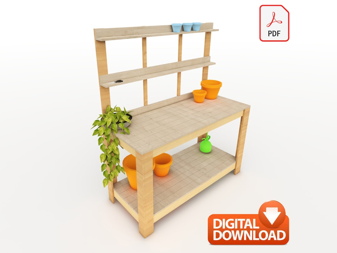 Potting Bench Digital Plan, DIY Outdoor Work Station Build Plan - PDF ...