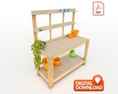 Potting Bench Digital Plan, DIY Outdoor Work Station Build Plan - PDF