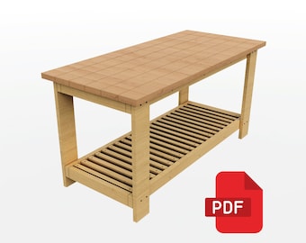 Kitchen Island Plans, DIY Kitchen Island Plan - Kitchen Station Digital Download PDF