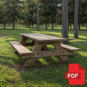 Planos para construir una mesa de picnic / Muebles de exterior DIY / Planos de mesa de picnic fáciles de construir para el jardín