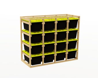 40 Gallon Storage Rack Plans | 16 Unit DIY Tote Organizer | PDF Download