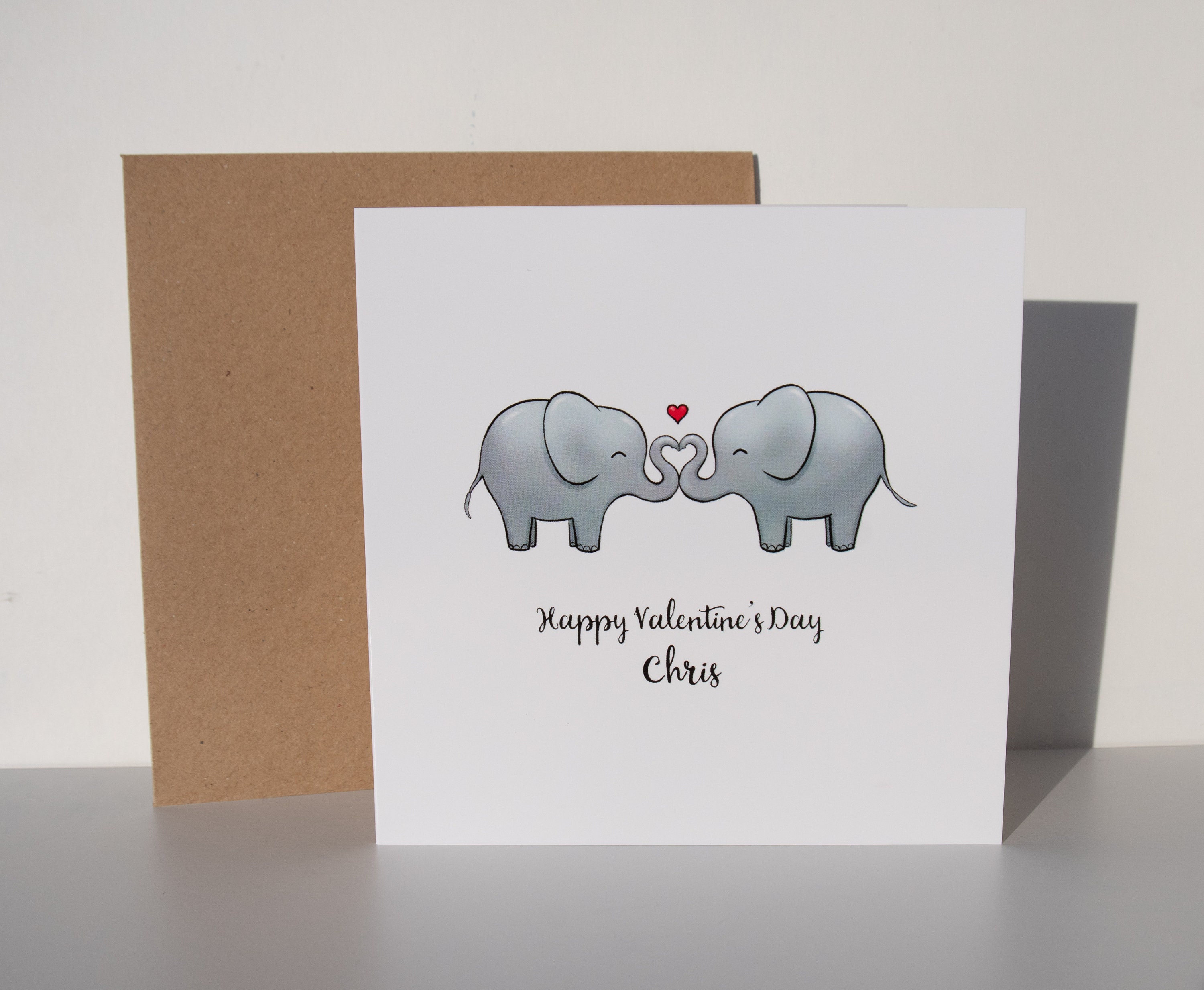 Personalised Elephants Love Cute Valentine's Day Card - Etsy UK