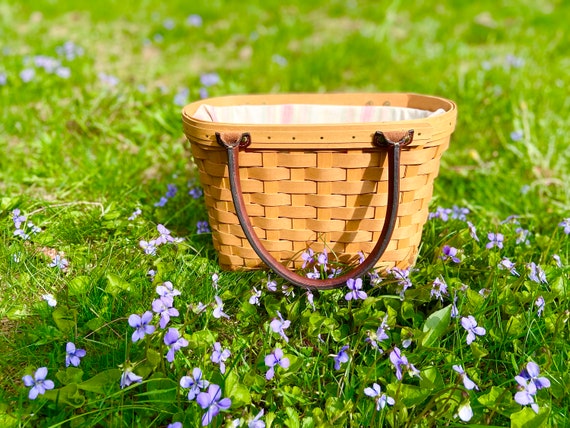 Vintage Basket Purse with Leather Handle, Longabe… - image 10