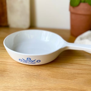 Corning Ware Skillet Pan, Corningware Cornflower Pan, Small Blue and White Menuette Pan, Corning Ware P 83-B Pan, Vintage Corning Ware Pan