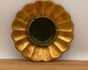 Set of 2 Signed Vintage Ceramic Oversized Ashtrays by
