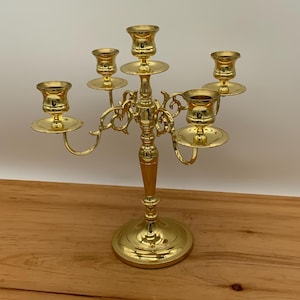 Vintage Baldwin Brass Candlestick holder, 4 arm, 5 candle