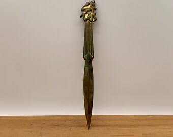 Vintage Asian brass letter opener, gold color