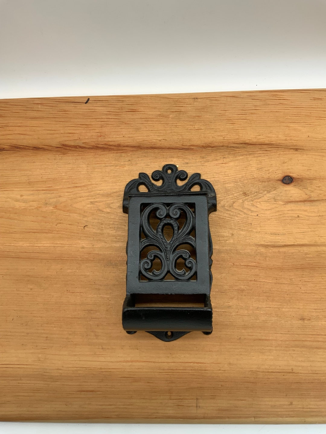 Vintage Cast Iron Match Stick Holder Etsy
