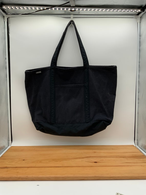 Vintage black, large, Lands’ End canvas, tote bag