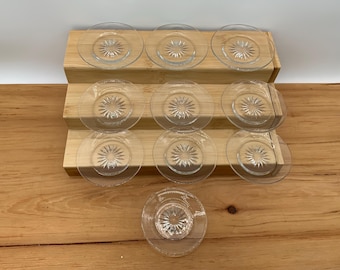 Vintage set of 10 clear Glass coasters/small plates, by Heisey Glass