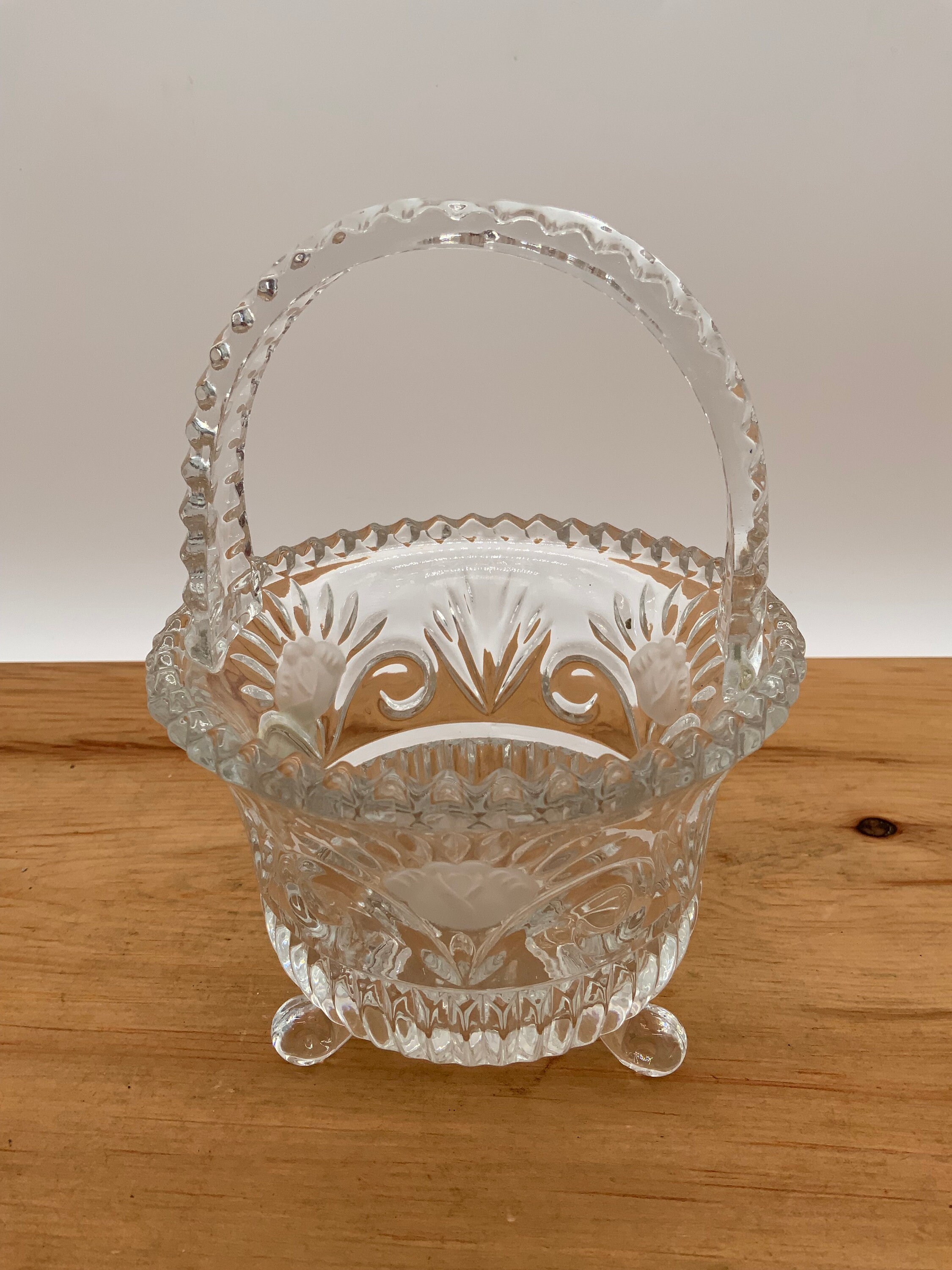 Lead Crystal Basket Made in West Germany Crystal Clear Etsy