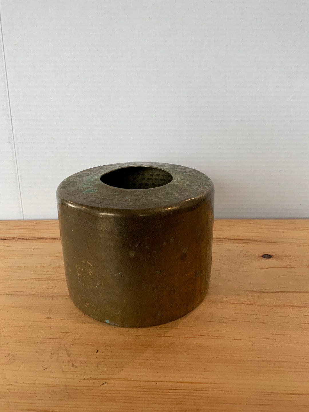 Vintage Brass Hammered Vase/planter Etsy