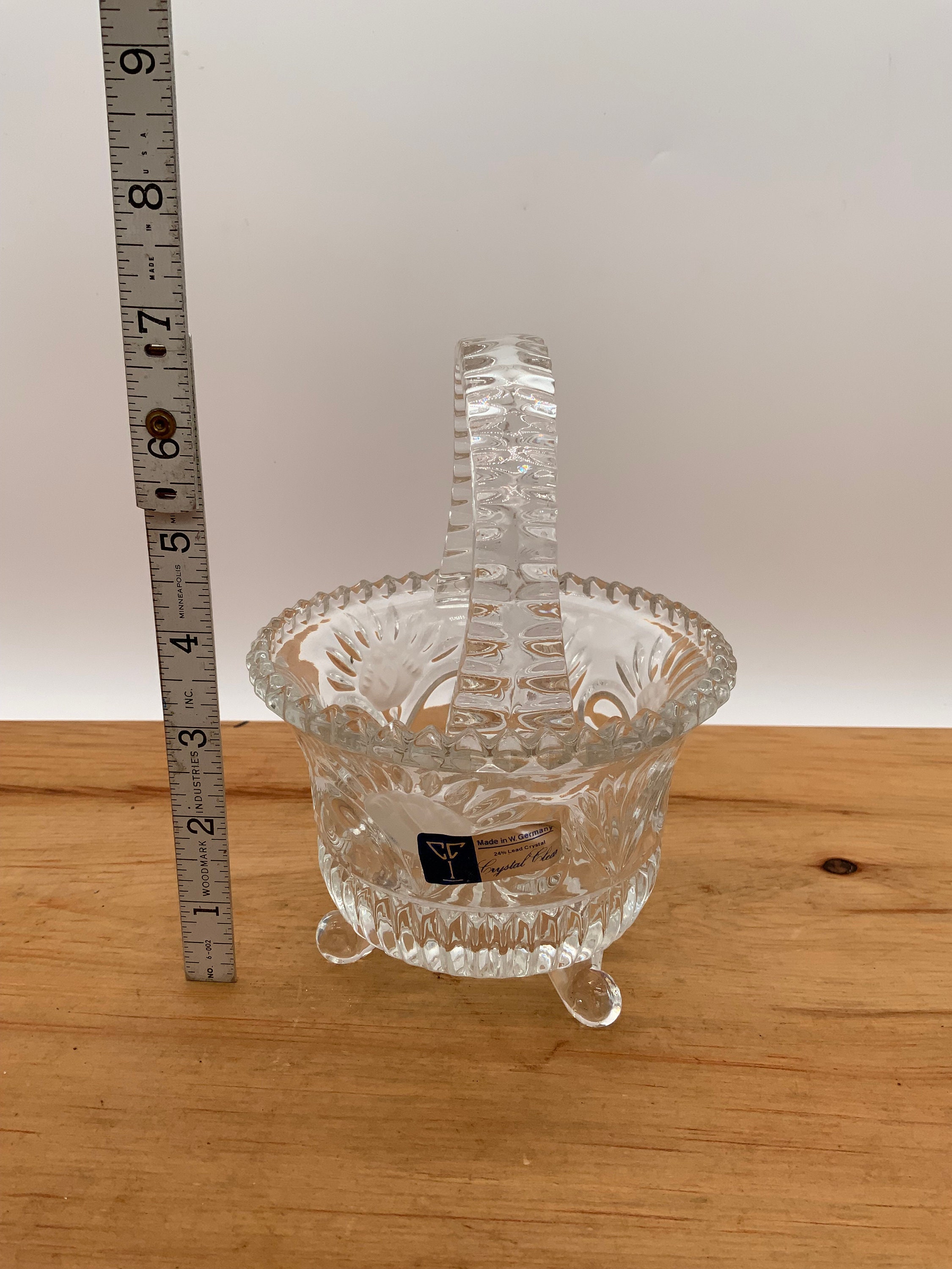 Lead Crystal Basket Made in West Germany Crystal Clear Etsy