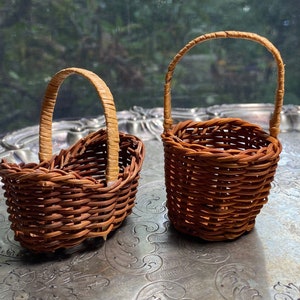 1:6 wicker boat shaped round basket miniature for BJD Barbie dolls