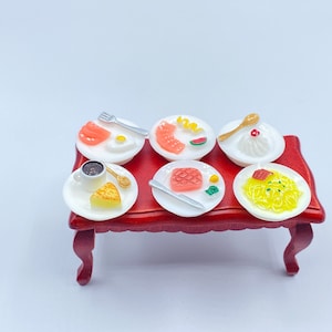 1:12 dishes miniatures 6pcs for BJD Barbie dolls