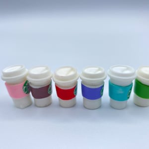 1:12 Starbucks coffee cups miniatures random 5pcs for BJD Barbie dolls