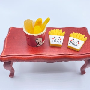 1:12 fried chicken corn bucket with fries miniature set for BJD Barbie dolls