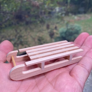 1:12 wood sleigh miniature for BJD Barbie dolls