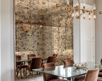 Splash Bronze Antique Mirror Tiles: Handcrafted Aged Patina