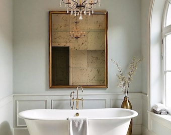 Rusty Bronze Antique Mirror Tiles: Distressed Glass