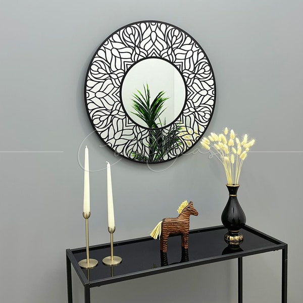 Black Wall Mirror Etsy