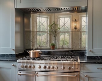 Kitchen Backsplash Vintage Mirror Tiles with Distressed Finish
