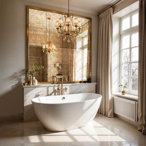 Antique Mirror Tiles for Vintage Bathroom Wall Decor