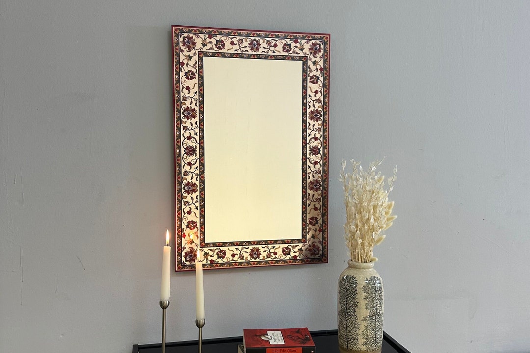 Decorative Rectangle Mirror Wall Decor for Entryway Statement Mirror