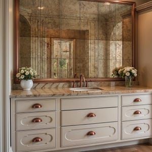 Antique Mirror Tiles for Bathroom Vanity, Distressed Mirrors for Vintage Wall Decor