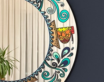 Decorative Circle Wall Mirror Wall Art for Hallways, Entryways, Bedrooms and Bathrooms