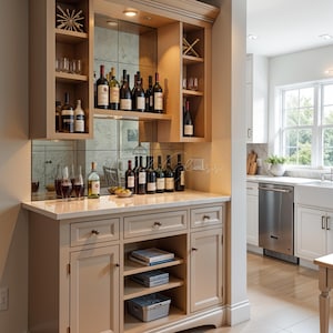 Antique Wet Bar Mirror Backsplash Tiles